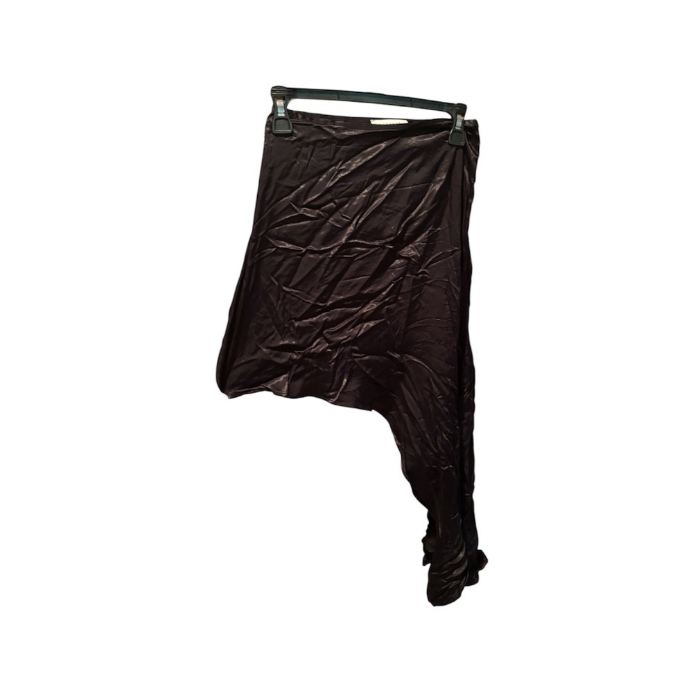 Topshop Side Asymmetrical Drape Satin Skirt in Black Size 2 NWT